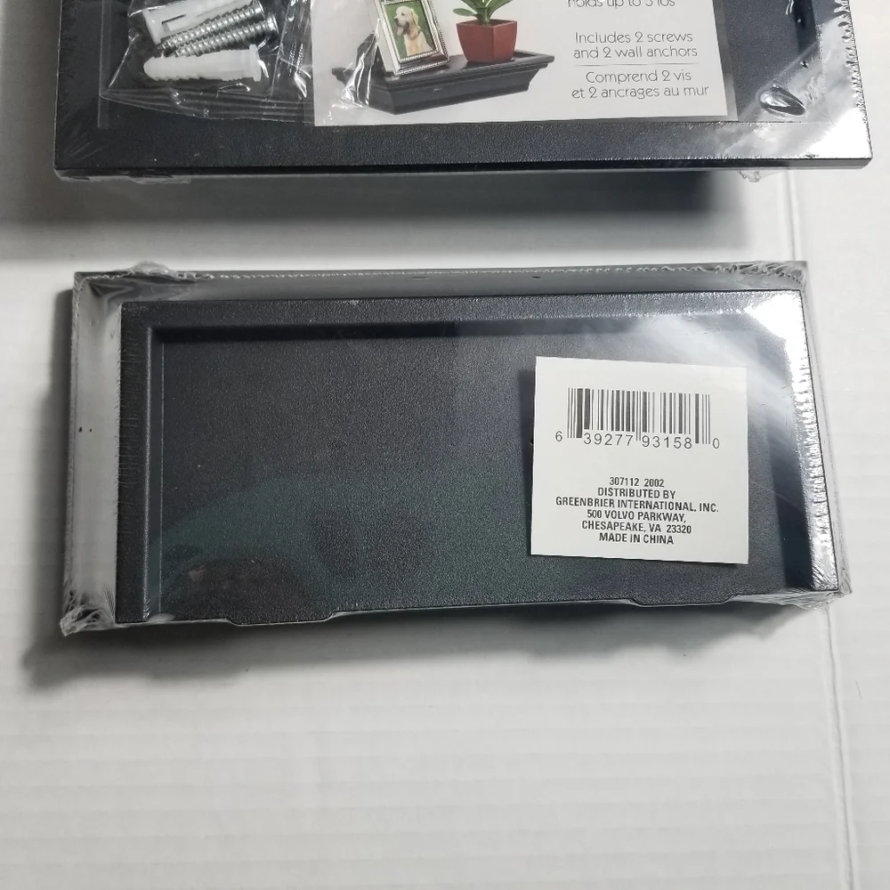 NEW IN PACKAGING SET OF 3 BLACK FLOATING SHELVES
